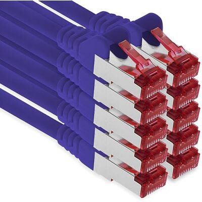 1aTTack.de 10x 2m CAT6 kabel krosowy S/FTP PIMF ekranowanie CAT.6 RJ45 kabel sieciowy kabel Ethernet DSL LAN Router Switch Modem Patchfeld fioletowy 10 sztuk 1aTTack.de 10x 2m CAT6 kabel krosowy S/FTP PIMF ekranowanie CAT.6 RJ45 kabel sieciowy kabel Ethernet DSL LAN Router Switch Modem Patchfeld fioletowy 10 sztuk