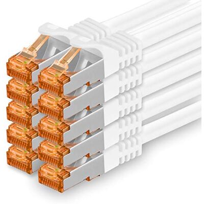 1aTTack.de 689890 Cat7-10x 1m kabel sieciowy Cat 7 Ethernet LAN 10 Gb/s PIMF LSZH, biały 1aTTack.de 689890 Cat7-10x 1m kabel sieciowy Cat 7 Ethernet LAN 10 Gb/s PIMF LSZH, biały
