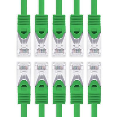 1aTTack.de 0,5 m zielony 10 sztuk CAT.7 kabel sieciowy Sftp (kabel surowy) kabel krosowy (SET) 10000 Mbit/s 500 MHz konfekcjonowany z 2 wtyczkami RJ45 Cat6a 1aTTack.de 0,5 m zielony 10 sztuk CAT.7 kabel sieciowy Sftp (kabel surowy) kabel krosowy (SET) 10000 Mbit/s 500 MHz konfekcjonowany z 2 wtyczkami RJ45 Cat6a