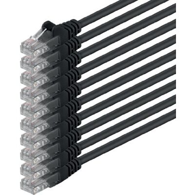 1aTTack.de Kabel Ethernet Cat 6 Gigabit RJ45 LAN, kabel krosowy kompatybilny z Internetem, routerem, modemem, Smart TV, PC i laptopem, przełącznik, modem, czarny, 10 sztuk, 5 m 1aTTack.de Kabel Ethernet Cat 6 Gigabit RJ45 LAN, kabel krosowy kompatybilny z Internetem, routerem, modemem, Smart TV, PC i laptopem, przełącznik, modem, czarny, 10 sztuk, 5 m