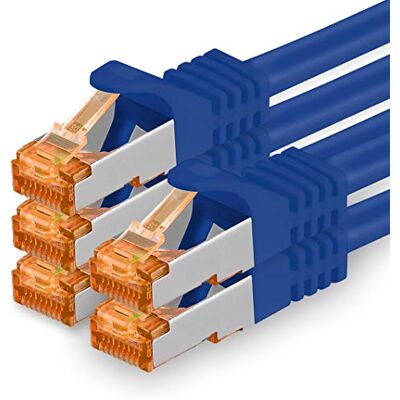 1aTTack.de 3,0 m Cat.7 kabel sieciowy niebieski 5 sztuk Gigabit Ethernet LAN kabel 10000 Mbit s kabel krosowy Cat7 kabel S FTP PIMF ekranowanie LSZH Cat.7 kabel surowy Rj45 wtyczka Cat 6a 5 x 3 1aTTack.de 3,0 m Cat.7 kabel sieciowy niebieski 5 sztuk Gigabit Ethernet LAN kabel 10000 Mbit s kabel krosowy Cat7 kabel S FTP PIMF ekranowanie LSZH Cat.7 kabel surowy Rj45 wtyczka Cat 6a 5 x 3