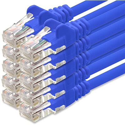 1aTTack.de Kabel sieciowy Cat6 o długości 1 m (10 sztuk niebieski) 1aTTack.de Kabel sieciowy Cat6 o długości 1 m (10 sztuk niebieski)