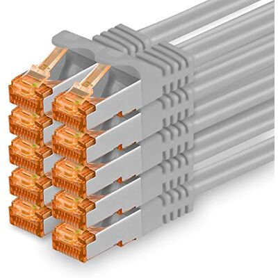 1aTTack.de 687728 Cat7-10x 1m kabel sieciowy Cat 7 Ethernet LAN 10 Gb/s, PIMF LSZH, szary 1aTTack.de 687728 Cat7-10x 1m kabel sieciowy Cat 7 Ethernet LAN 10 Gb/s, PIMF LSZH, szary