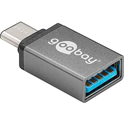 goobay Adapter USB-C(TM) – gniazdo USB 3.0 A/USB-C(TM) adapter – gniazdo USB 3.0 A, kolor szary – do podłączenia między urządzeniami USB-C(TM) i USB-A goobay Adapter USB-C(TM) – gniazdo USB 3.0 A/USB-C(TM) adapter – gniazdo USB 3.0 A, kolor szary – do podłączenia między urządzeniami USB-C(TM) i USB-A