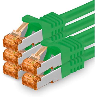 1aTTack.de 0,5 m Cat.7 kabel sieciowy zielony 5 sztuk Gigabit Ethernet LAN kabel 10000 Mbit s kabel krosowy Cat7 kabel S FTP PIMF ekranowanie LSZH Cat.7 kabel surowy Rj45 wtyczka Cat 6a 5 x 0,5 metra 1aTTack.de 0,5 m Cat.7 kabel sieciowy zielony 5 sztuk Gigabit Ethernet LAN kabel 10000 Mbit s kabel krosowy Cat7 kabel S FTP PIMF ekranowanie LSZH Cat.7 kabel surowy Rj45 wtyczka Cat 6a 5 x 0,5 metra