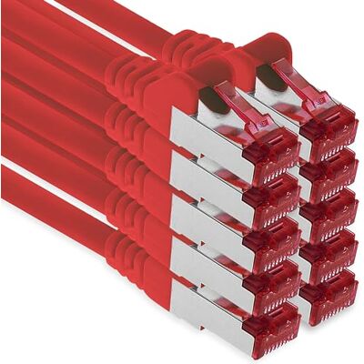 1aTTack.de 10x 3 metry kabel patch CAT6 S/FTP PIMF ekranowanie CAT.6 kabel sieciowy RJ45 kabel Ethernet DSL LAN router przełącznik modemu panel krosowy czerwony 10 sztuk 1aTTack.de 10x 3 metry kabel patch CAT6 S/FTP PIMF ekranowanie CAT.6 kabel sieciowy RJ45 kabel Ethernet DSL LAN router przełącznik modemu panel krosowy czerwony 10 sztuk
