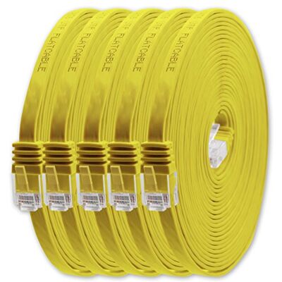 1aTTack.de 5m żółty 5 sztuk Cat.6 płaski kabel sieciowy Cat6 płaski kabel Ultra płaski Cat.6 kabel krosowy 1000 Mbit/s Gigabit LAN (RJ45) płaski Slim Micro 1aTTack.de 5m żółty 5 sztuk Cat.6 płaski kabel sieciowy Cat6 płaski kabel Ultra płaski Cat.6 kabel krosowy 1000 Mbit/s Gigabit LAN (RJ45) płaski Slim Micro