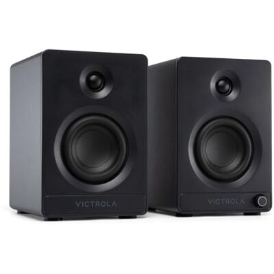 Victrola Tempo Głośniki półkowe Bluetooth dźwięk wypełniający pomieszczenie, wejście Bluetooth, strumieniowanie wielu głośników za pomocą Auracast, wejście komputerowe USB-C, wejścia gramofonu Victrola Tempo Głośniki półkowe Bluetooth dźwięk wypełniający pomieszczenie, wejście Bluetooth, strumieniowanie wielu głośników za pomocą Auracast, wejście komputerowe USB-C, wejścia gramofonu
