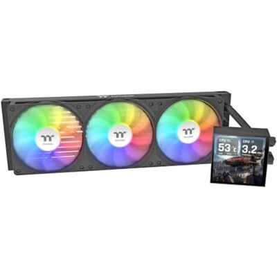 Thermaltake LB360 Ultra ARGB AIO chłodzenie wodą 360 mm wyświetlacz LCD 2,1" oświetlenie ARGB wentylator jednoramowy obrotowa głowica pompy wsparcie Intel/AMD Thermaltake LB360 Ultra ARGB AIO chłodzenie wodą 360 mm wyświetlacz LCD 2,1" oświetlenie ARGB wentylator jednoramowy obrotowa głowica pompy wsparcie Intel/AMD