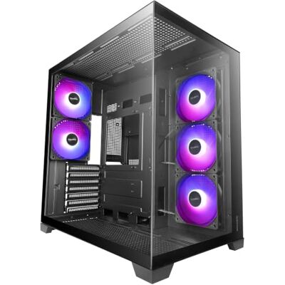 Mars Gaming MCVPRO Obudowa PC ATX 5x Wentylatory ARGB Projekt Panoramiczny Ciągłe Szkło bez Ramek, System Double Rear Fan, Podwójna Komora, Chłodzenie Cieczą do 360mm, ATX/MicroATX/Mini-ITX, Czarny Mars Gaming MCVPRO Obudowa PC ATX 5x Wentylatory ARGB Projekt Panoramiczny Ciągłe Szkło bez Ramek, System Double Rear Fan, Podwójna Komora, Chłodzenie Cieczą do 360mm, ATX/MicroATX/Mini-ITX, Czarny