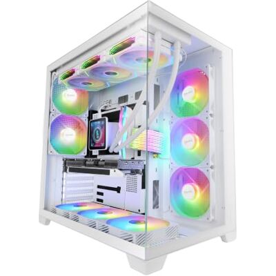 Mars Gaming MCVPRO Obudowa PC ATX 5x Wentylatory ARGB Projekt Panoramiczny Ciągłe Szkło bez Ramek, System Double Rear Fan, Podwójna Komora, Chłodzenie Cieczą do 360mm, ATX/MicroATX/Mini-ITX, Biały Mars Gaming MCVPRO Obudowa PC ATX 5x Wentylatory ARGB Projekt Panoramiczny Ciągłe Szkło bez Ramek, System Double Rear Fan, Podwójna Komora, Chłodzenie Cieczą do 360mm, ATX/MicroATX/Mini-ITX, Biały