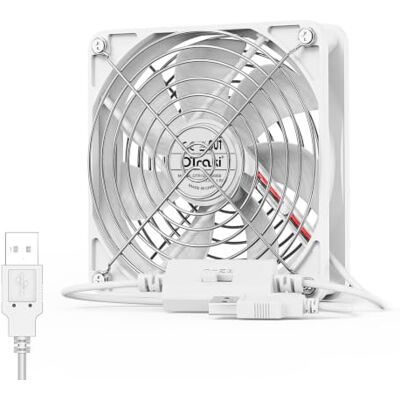 OTraki Wentylator USB 120 mm, 5 V, biały, przenośny, mini Wentylator USB Odbiornik Laptop Xbox TV Box Ciche chłodzenie Trwałe Wydajne OTraki Wentylator USB 120 mm, 5 V, biały, przenośny, mini Wentylator USB Odbiornik Laptop Xbox TV Box Ciche chłodzenie Trwałe Wydajne
