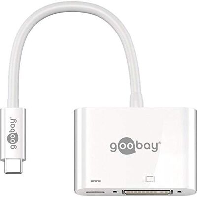 goobay 62108 adapter USB-C na DVI z 60 W Power Delivery do rozdzielczości Full HD (1080p @ 60Hz) / kompatybilny z Apple iPad Pro, Huawei Mate & P20, HTC U12, Samsung Galaxy goobay 62108 adapter USB-C na DVI z 60 W Power Delivery do rozdzielczości Full HD (1080p @ 60Hz) / kompatybilny z Apple iPad Pro, Huawei Mate & P20, HTC U12, Samsung Galaxy