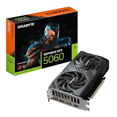 Gigabyte Karta graficzna GeForce RTX 5060 WINDFORCE MAX OC 8G, 8 GB 128-bitowy GDDR7, PCIe 5.0, system chłodzenia WINDFORCE, karta graficzna GV-N5060WF2MAX OC-8GD Gigabyte Karta graficzna GeForce RTX 5060 WINDFORCE MAX OC 8G, 8 GB 128-bitowy GDDR7, PCIe 5.0, system chłodzenia WINDFORCE, karta graficzna GV-N5060WF2MAX OC-8GD