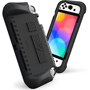 FINTIE Etui kompatybilne z Nintendo Switch (model OLED) 2021 – ultralekkie, odporne na uderzenia etui ochronne z 2 uchwytami na karty do gry, ergonomiczny uchwyt, czarne FINTIE Etui kompatybilne z Nintendo Switch (model OLED) 2021 – ultralekkie, odporne na uderzenia etui ochronne z 2 uchwytami na karty do gry, ergonomiczny uchwyt, czarne