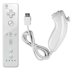 Qisen Wii Remote Controller and Nunchuk, Remote Control for Wii, Remote Control and Nunchuck, zestaw kontrolerów Combo do klasycznych gier Wii i Wii U