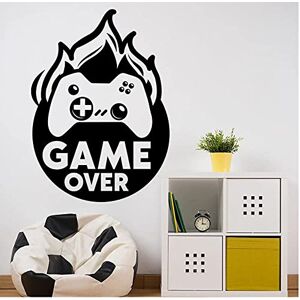 cbvdalodfej Naklejka ścienna gra Game Over naklejka Gamer naklejka wystrój pokoju gier wideo gra naklejka naklejka joysticka Gamer prezent wystrój gry 57X79 CM