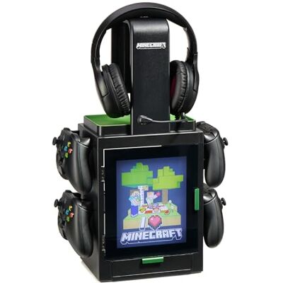 Numskull Oficjalny Minecraft LED Light Locker do gier, uchwyt i zestaw słuchawkowy Stojak na PS4/PS5 i Xbox Series X S wiele ustawień oświetlenia LED oficjalny produkt Minecraft Numskull Oficjalny Minecraft LED Light Locker do gier, uchwyt i zestaw słuchawkowy Stojak na PS4/PS5 i Xbox Series X S wiele ustawień oświetlenia LED oficjalny produkt Minecraft