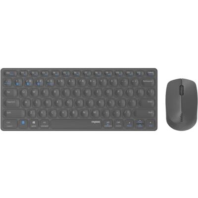 Rapoo Bezprzewodowa klawiatura z akumulatorem Blade 9600M (zestaw klawiatury + mysz, klawiatura AZERTY, mysz z 3 przyciskami, Bluetooth+ WiFi, idealna do komputera, laptopa, Mac) antracytowa Rapoo Bezprzewodowa klawiatura z akumulatorem Blade 9600M (zestaw klawiatury + mysz, klawiatura AZERTY, mysz z 3 przyciskami, Bluetooth+ WiFi, idealna do komputera, laptopa, Mac) antracytowa