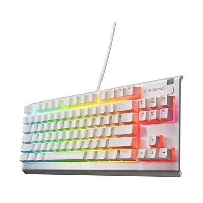 SteelSeries Apex 3 TKL White RGB klawiatura dla graczy – Obudowa bez części numerycznej – 8-strefowe podświetlenie RGB – Odporna na wodę i kurz – Niezwykle cichy przełącznik mechaniczny DE QWERTZ SteelSeries Apex 3 TKL White RGB klawiatura dla graczy – Obudowa bez części numerycznej – 8-strefowe podświetlenie RGB – Odporna na wodę i kurz – Niezwykle cichy przełącznik mechaniczny DE QWERTZ