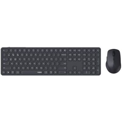 Rapoo 9810M zestaw bezprzewodowej klawiatury i myszy USB 2,4 G, wielofunkcyjne urządzenie do 4 urządzeń, aluminiowa obudowa, płaska, akumulator do ponownego ładowania, układ QWERTZ niemiecki Rapoo 9810M zestaw bezprzewodowej klawiatury i myszy USB 2,4 G, wielofunkcyjne urządzenie do 4 urządzeń, aluminiowa obudowa, płaska, akumulator do ponownego ładowania, układ QWERTZ niemiecki