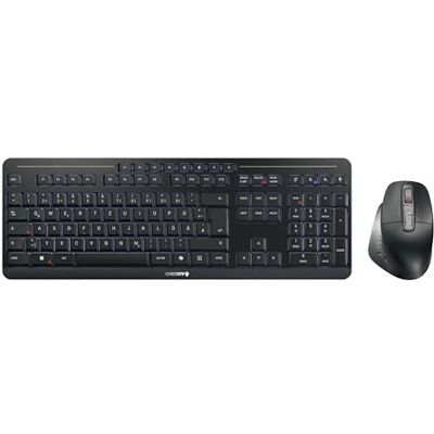 CHERRY STREAM DESKTOP ULTIMATE, Bezprzewodowy Zestaw Klawiatura-Mysz Do Wielu Urządzeń, Układ Niemiecki (QWERTZ), Z Ergonomiczną Myszą, Akumulatorowy, Czarny CHERRY STREAM DESKTOP ULTIMATE, Bezprzewodowy Zestaw Klawiatura-Mysz Do Wielu Urządzeń, Układ Niemiecki (QWERTZ), Z Ergonomiczną Myszą, Akumulatorowy, Czarny