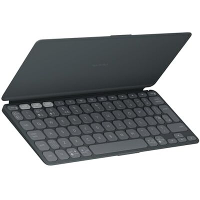 Logitech Keys-To-Go 2, przenośna klawiatura Bluetooth do tabletu z wbudowaną osłoną, smukła, bezprzewodowa do systemów Windows, Android, Linux, iPad, iPhone, Mac, Apple TV, QWERTY US INT'L Grafit Logitech Keys-To-Go 2, przenośna klawiatura Bluetooth do tabletu z wbudowaną osłoną, smukła, bezprzewodowa do systemów Windows, Android, Linux, iPad, iPhone, Mac, Apple TV, QWERTY US INT'L Grafit