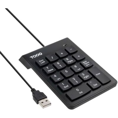 TOOQ TQK-2001-B kompaktowa i praktyczna klawiatura numeryczna USB, 19 klawiszy, czarna TOOQ TQK-2001-B kompaktowa i praktyczna klawiatura numeryczna USB, 19 klawiszy, czarna