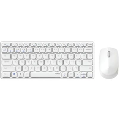 Rapoo Bezprzewodowa klawiatura z akumulatorem Blade 9600M (zestaw klawiatury + mysz, klawiatura AZERTY, mysz z 3 przyciskami, Bluetooth+ WiFi, idealna do komputera, laptopa, Mac) biała Rapoo Bezprzewodowa klawiatura z akumulatorem Blade 9600M (zestaw klawiatury + mysz, klawiatura AZERTY, mysz z 3 przyciskami, Bluetooth+ WiFi, idealna do komputera, laptopa, Mac) biała
