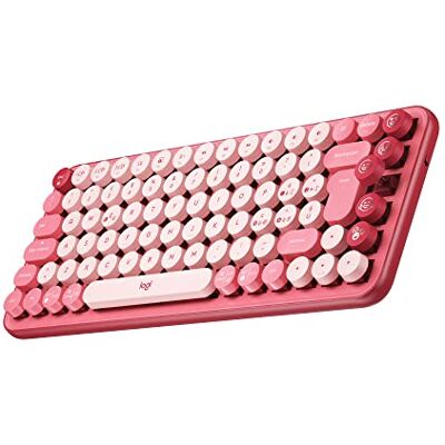 Logitech POP Keys bezprzewodowa klawiatura mechaniczna z klawiszami Emoji, włoska klawiatura QWERTY Heartbreaker Logitech POP Keys bezprzewodowa klawiatura mechaniczna z klawiszami Emoji, włoska klawiatura QWERTY Heartbreaker