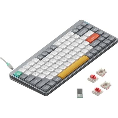 nuphy Klawiatura mechaniczna Air75 v2 QMK/VIA, 75% LLG Profile, Bluetooth 5.1, 2,4 GHz i połączenie kablowe, kompatybilna z systemami Windows i Mac OS, Lunar Gray Switch Red 2.0 nuphy Klawiatura mechaniczna Air75 v2 QMK/VIA, 75% LLG Profile, Bluetooth 5.1, 2,4 GHz i połączenie kablowe, kompatybilna z systemami Windows i Mac OS, Lunar Gray Switch Red 2.0