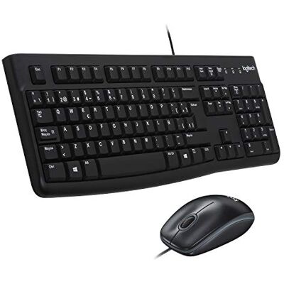 Logitech MK120 Przewodowa Klawiatura i Mysz Combo dla Windows QWERTY układ hiszpański Czarny Logitech MK120 Przewodowa Klawiatura i Mysz Combo dla Windows QWERTY układ hiszpański Czarny