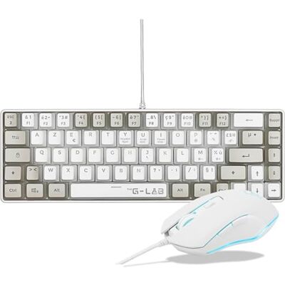 THE G-LAB Hydrogen Combo Pakiet klawiatury dla graczy, 60% przewodowa klawiatura gamingowa, podświetlenie RGB, Azerty FR, kompaktowy format + mysz do gier RGB, 6 przycisków, 6200 DPI PC/PS4/PS5 THE G-LAB Hydrogen Combo Pakiet klawiatury dla graczy, 60% przewodowa klawiatura gamingowa, podświetlenie RGB, Azerty FR, kompaktowy format + mysz do gier RGB, 6 przycisków, 6200 DPI PC/PS4/PS5