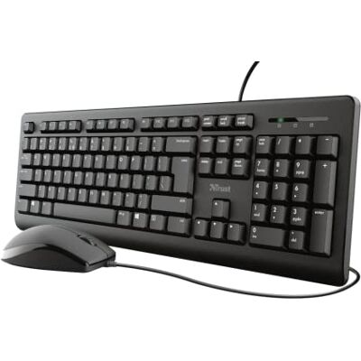 Trust Taro przewodowy korporacyjny zestaw klawiatury i myszy Qwerty UK układ (ciche klucze, pełnowymiarowy, odporny na rozlanie, kabel 1,8 m, wtyczka USB i gry) czarny Trust Taro przewodowy korporacyjny zestaw klawiatury i myszy Qwerty UK układ (ciche klucze, pełnowymiarowy, odporny na rozlanie, kabel 1,8 m, wtyczka USB i gry) czarny