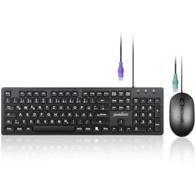 Perixx PERIDUO-117P, przewodowy standard PS2 zestaw klawiatury niemiecki układ QWERTZ zestaw z 3-przyciskową myszą optyczną PS2 kabel 1,8 m czarny Perixx PERIDUO-117P, przewodowy standard PS2 zestaw klawiatury niemiecki układ QWERTZ zestaw z 3-przyciskową myszą optyczną PS2 kabel 1,8 m czarny