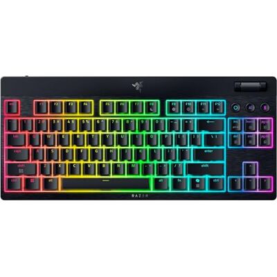 Razer BlackWidow V4 Tenkeyless HyperSpeed Low Profile – bezprzewodowa klawiatura gamingowa z możliwością wymiany na gorąco HyperSpeed i BT żółte przełączniki Układ US Razer BlackWidow V4 Tenkeyless HyperSpeed Low Profile – bezprzewodowa klawiatura gamingowa z możliwością wymiany na gorąco HyperSpeed i BT żółte przełączniki Układ US