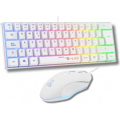 THE G-LAB Combo Hydrogen klawiatura i mysz do gier biała do PC, PS5, PS4 QWERTY z Ñ THE G-LAB Combo Hydrogen klawiatura i mysz do gier biała do PC, PS5, PS4 QWERTY z Ñ