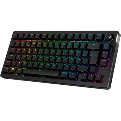 HyperX Alloy Rise 75 Wireless bezprzewodowa mechaniczna klawiatura do gier, Hot Swap na gorąco, 80h bateria z podświetleniem, konfigurowalna, czarna HyperX Alloy Rise 75 Wireless bezprzewodowa mechaniczna klawiatura do gier, Hot Swap na gorąco, 80h bateria z podświetleniem, konfigurowalna, czarna