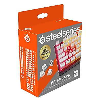 SteelSeries PrismCaps, Nakładki na klawisze Double Shot PBT, Wytrzymałe termoplastyczne nakładki PBT, Kompatybilne z większością klawiatur mechanicznych, MX Stems, Białe (Układ nordycki), 60221 SteelSeries PrismCaps, Nakładki na klawisze Double Shot PBT, Wytrzymałe termoplastyczne nakładki PBT, Kompatybilne z większością klawiatur mechanicznych, MX Stems, Białe (Układ nordycki), 60221