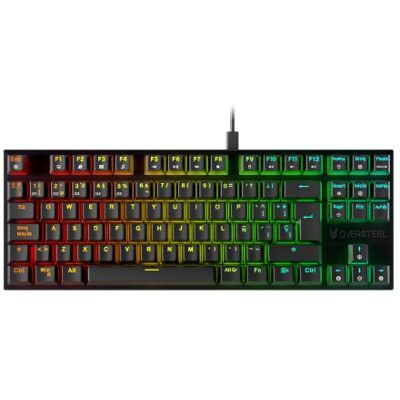 Oversteel KOVAR Klawiatura gamingowa TKL USB, podświetlenie RGB, przełączniki mechaniczne Outemu Red, Anti-Ghosting, układ hiszpański PC/MAC/Android Oversteel KOVAR Klawiatura gamingowa TKL USB, podświetlenie RGB, przełączniki mechaniczne Outemu Red, Anti-Ghosting, układ hiszpański PC/MAC/Android
