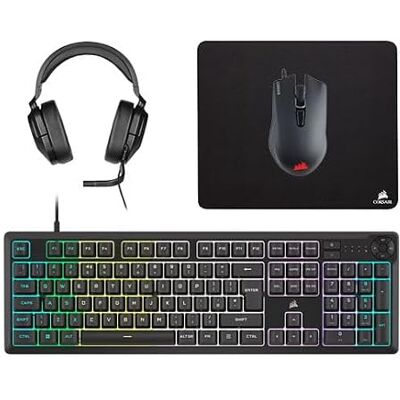Corsair K55 CORE RGB, przewodowa klawiatura do gier, cicha, responsywna klawiatura, odporność na zalanie, dziesięciostrefowa RGB, klawisze multimedialne, kompatybilna z iCUE, QWERTY UK, PC, Mac Corsair K55 CORE RGB, przewodowa klawiatura do gier, cicha, responsywna klawiatura, odporność na zalanie, dziesięciostrefowa RGB, klawisze multimedialne, kompatybilna z iCUE, QWERTY UK, PC, Mac