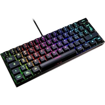 SureFire Kingpin M1 60% mechaniczna klawiatura gamingowa, włoska klawiatura gamingowa, mała i mobilna, klawiatura RGB z oświetleniem, 100% klawiszy Anti-Ghosting, włoski układ QWERTY SureFire Kingpin M1 60% mechaniczna klawiatura gamingowa, włoska klawiatura gamingowa, mała i mobilna, klawiatura RGB z oświetleniem, 100% klawiszy Anti-Ghosting, włoski układ QWERTY