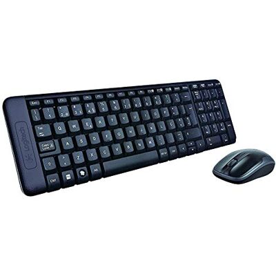 Logitech MK220 Compact Combo Zestaw Klawiatura i mysz dla systemu Windows, QWERTY układ hiszpański Czarny Logitech MK220 Compact Combo Zestaw Klawiatura i mysz dla systemu Windows, QWERTY układ hiszpański Czarny