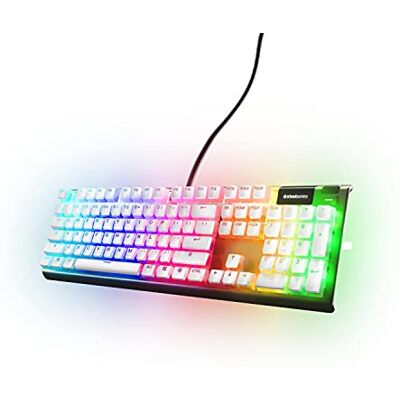SteelSeries Prismcaps nakładki na klawisze w stylu budyniowym, wykonane z trwałego termoplastycznego PBT, kompatybilne z wieloma klawiaturami mechanicznymi, białe SteelSeries Prismcaps nakładki na klawisze w stylu budyniowym, wykonane z trwałego termoplastycznego PBT, kompatybilne z wieloma klawiaturami mechanicznymi, białe