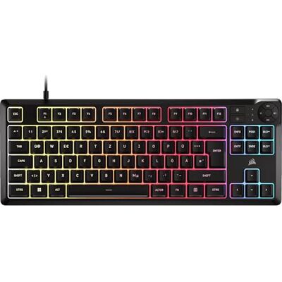 Corsair K55 Core TKL klawiatura gamingowa RGB – Tenkeyless, 8-strefowe oświetlenie RGB, ciche przyciski membranowe, ochrona przed wodą rozbryzgową, przyciski multimedialne, 1000 Hz Polling – niemiecki Corsair K55 Core TKL klawiatura gamingowa RGB – Tenkeyless, 8-strefowe oświetlenie RGB, ciche przyciski membranowe, ochrona przed wodą rozbryzgową, przyciski multimedialne, 1000 Hz Polling – niemiecki