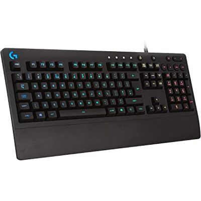 Logitech G213 Prodigy, Klawiatura Do Gier, Podświetlane LIGHTSYNC RGB, Odporna Na Zalanie, Konfigurowalne, Dedykowane Multimedialne, QWERTY Układ US Intl Czarny Logitech G213 Prodigy, Klawiatura Do Gier, Podświetlane LIGHTSYNC RGB, Odporna Na Zalanie, Konfigurowalne, Dedykowane Multimedialne, QWERTY Układ US Intl Czarny