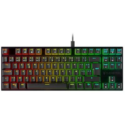 Oversteel KOVAR Klawiatura gamingowa TKL USB, podświetlenie RGB, przełączniki mechaniczne Outemu Red, Anti-Ghosting, układ Francuski PC/MAC/Android Oversteel KOVAR Klawiatura gamingowa TKL USB, podświetlenie RGB, przełączniki mechaniczne Outemu Red, Anti-Ghosting, układ Francuski PC/MAC/Android