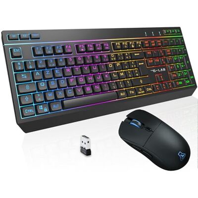 THE G-LAB Tungsten EX Combo Bezprzewodowa mysz Potrójne połączenie 2,4 GHz/BT/przewodowe AZERTY FR Gamer Keyboard RGB & Makra Custom Bezprzewodowa mysz do gier 6400DPI PC/PS4/PS5 THE G-LAB Tungsten EX Combo Bezprzewodowa mysz Potrójne połączenie 2,4 GHz/BT/przewodowe AZERTY FR Gamer Keyboard RGB & Makra Custom Bezprzewodowa mysz do gier 6400DPI PC/PS4/PS5