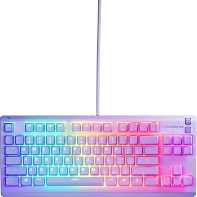SteelSeries Apex 3 TKL Lavender RGB gamingowa klawiatura kompaktowy format bez klawiatury numerycznej 8-strefowe oświetlenie RGB wodoodporna i pyłoszczelna, ciche przełączniki do gier, format FR SteelSeries Apex 3 TKL Lavender RGB gamingowa klawiatura kompaktowy format bez klawiatury numerycznej 8-strefowe oświetlenie RGB wodoodporna i pyłoszczelna, ciche przełączniki do gier, format FR
