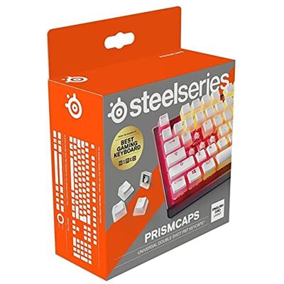 SteelSeries PrismCaps – Nakładki na klawisze Double Shot PBT – Wytrzymałe termoplastyczne nakładki PBT – Kompatybilne z większością klawiatur mechanicznych – MX Stems – Białe (Układ UK) SteelSeries PrismCaps – Nakładki na klawisze Double Shot PBT – Wytrzymałe termoplastyczne nakładki PBT – Kompatybilne z większością klawiatur mechanicznych – MX Stems – Białe (Układ UK)